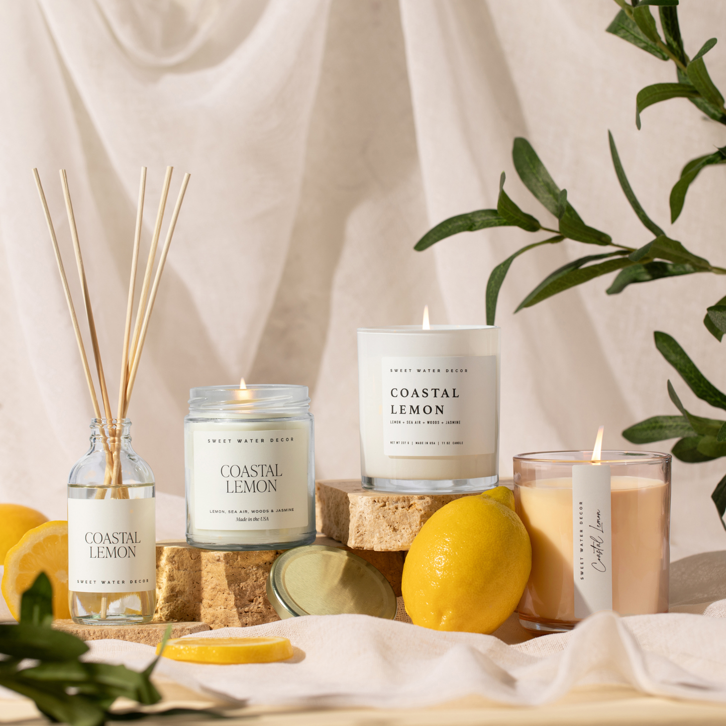 *NEW* Coastal Lemon 12 oz Candle - Home Decor and Gifts