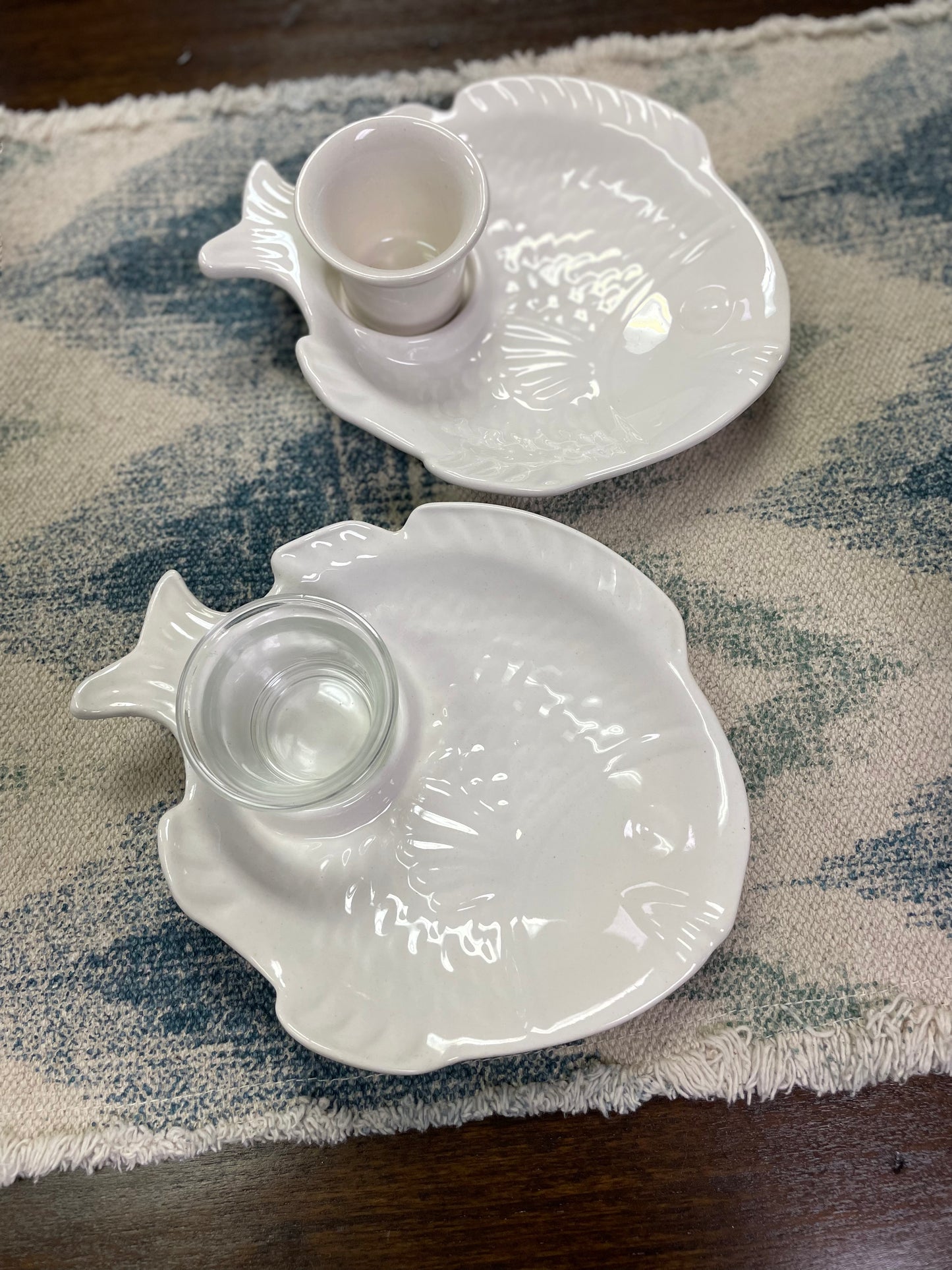 Fish California Pottery w/condiment cup Set of 8