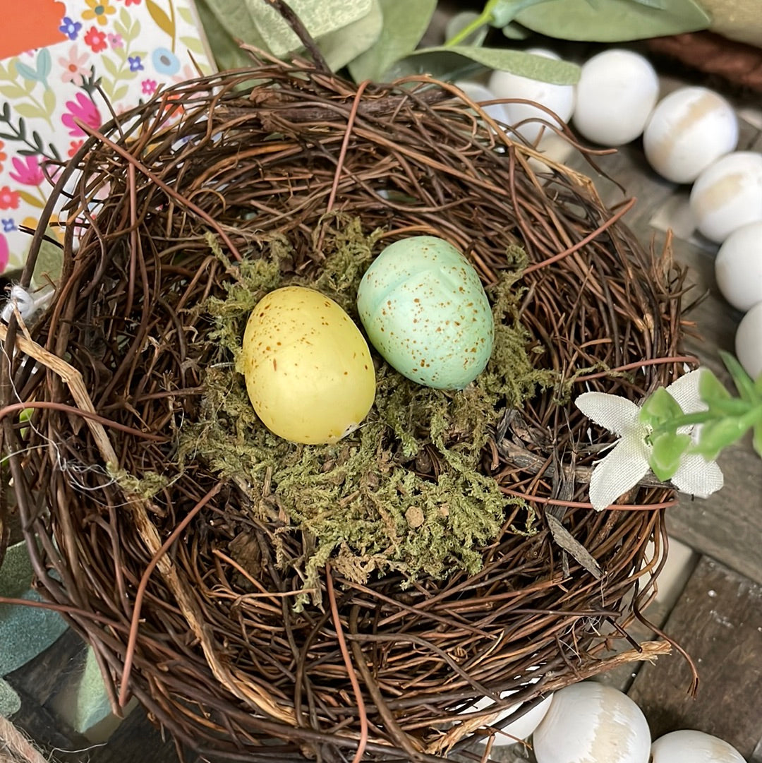 Nest Yellow/Blue Eggs