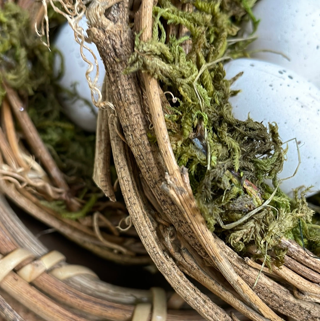 Wooden Nest with Moss