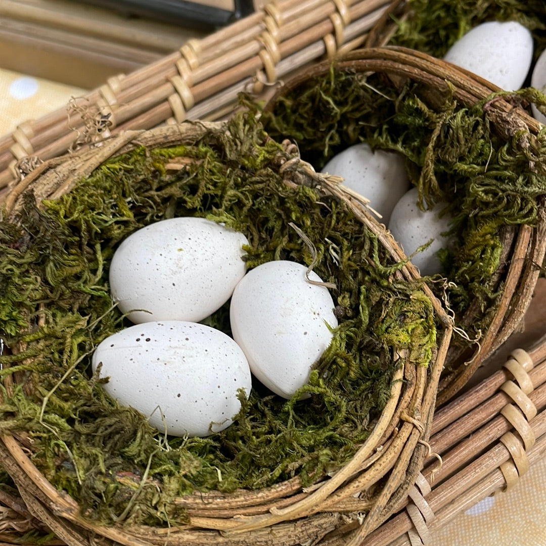 Wooden Nest with Moss