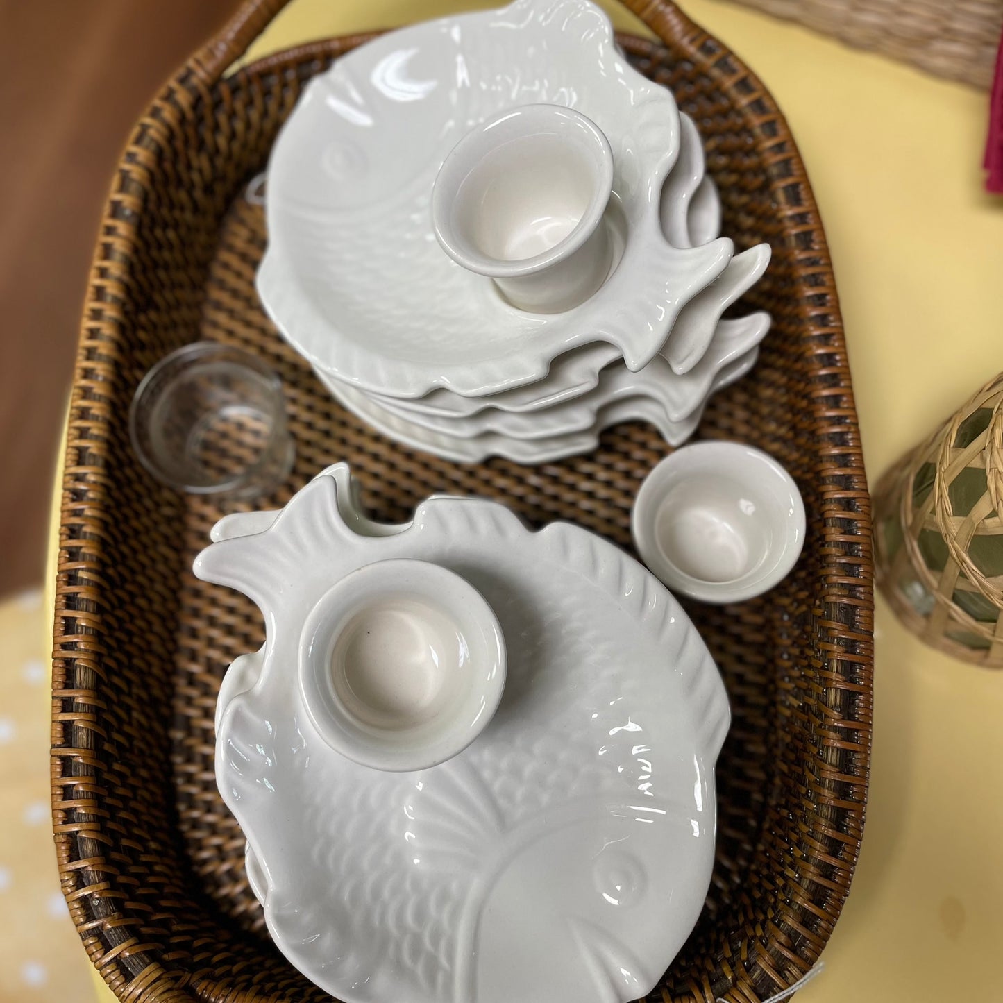 Fish California Pottery w/condiment cup Set of 8