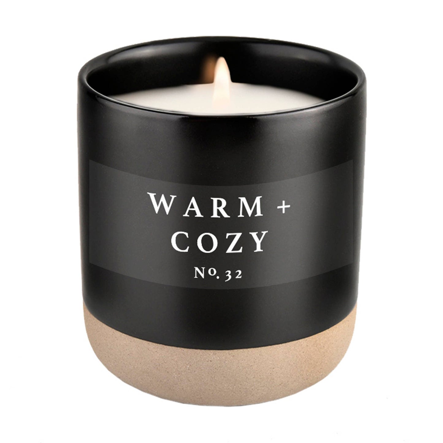 Warm and Cozy Soy Candle - Black Stoneware Jar