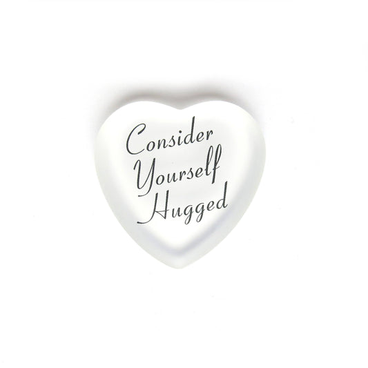 Consider Yourself Hugged Frosted Heart -  Clear