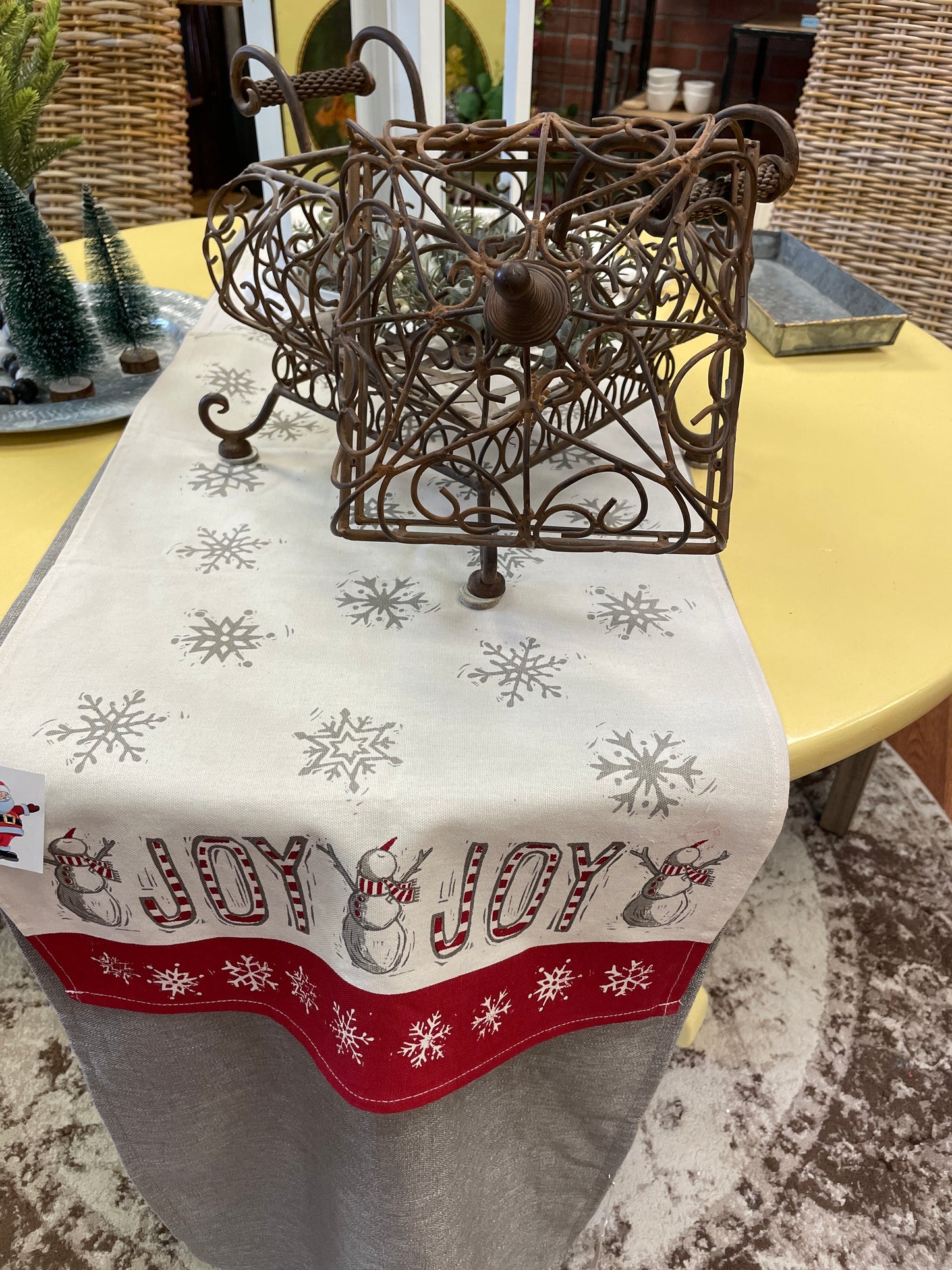 Joy Snowman Table Runner