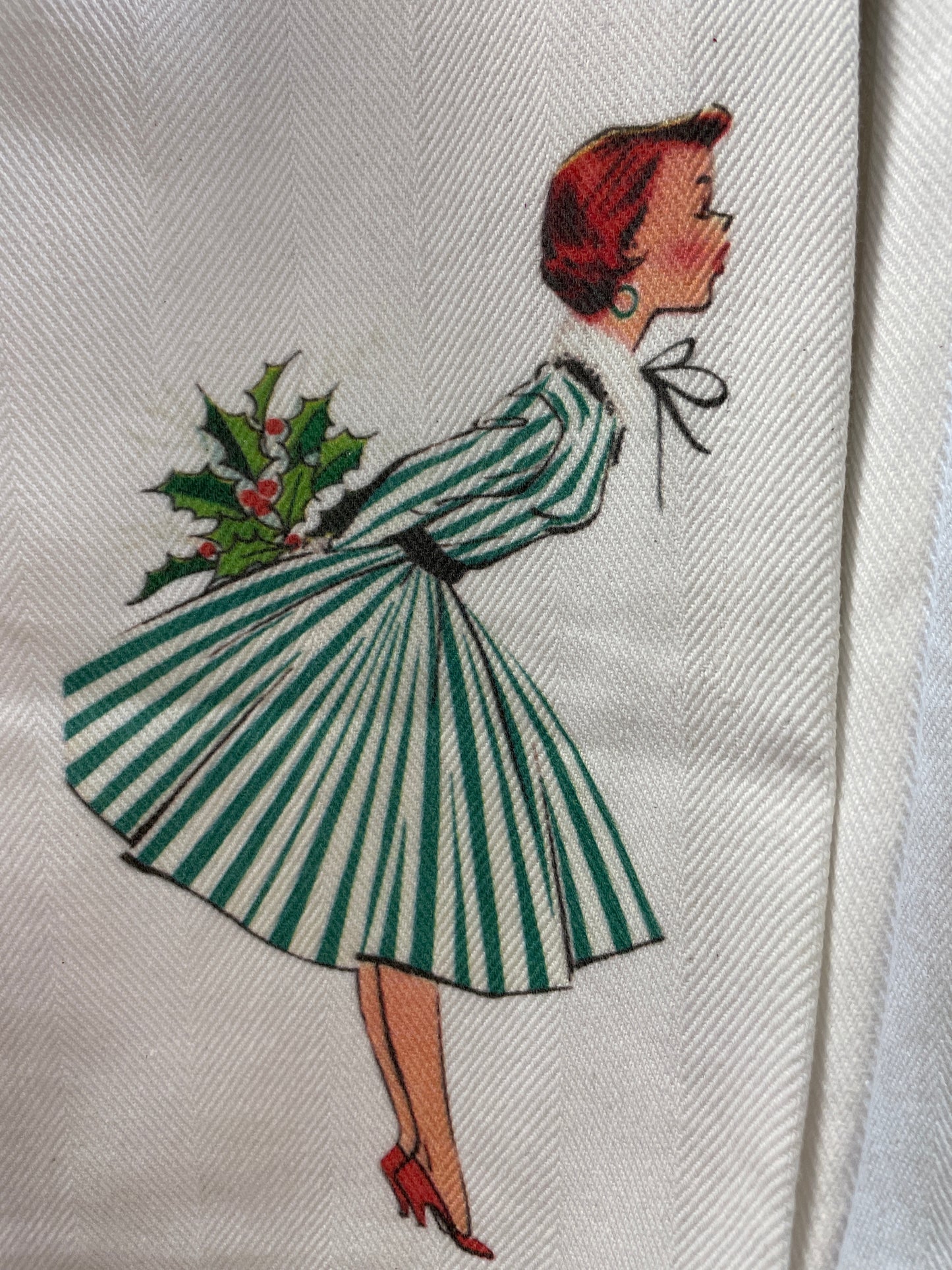 Green Lady Vintage Lady Tea Towels