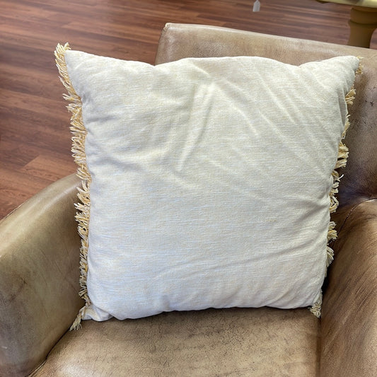 Yellow fringe pillow