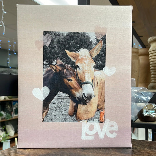 8x10 Pink Love Mules Canvas