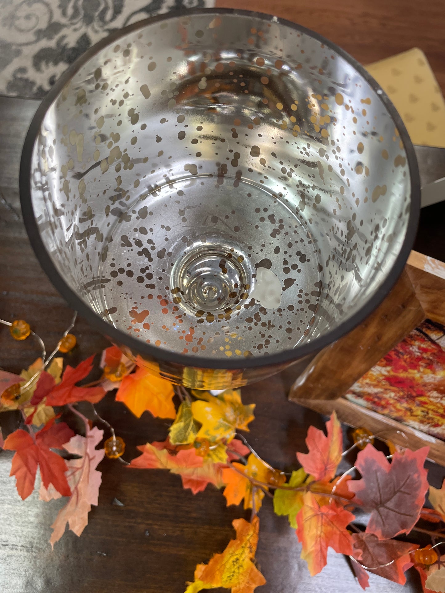 Gold Mercury Glass Candleholder - 15 1/2"