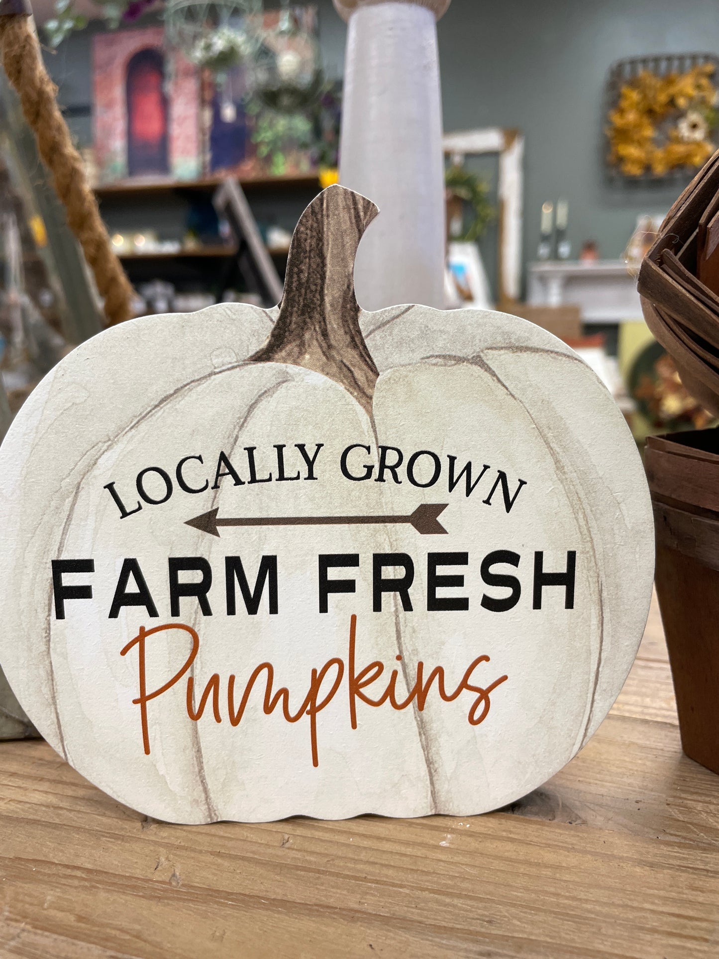 Locally Grown Pumpkins word block