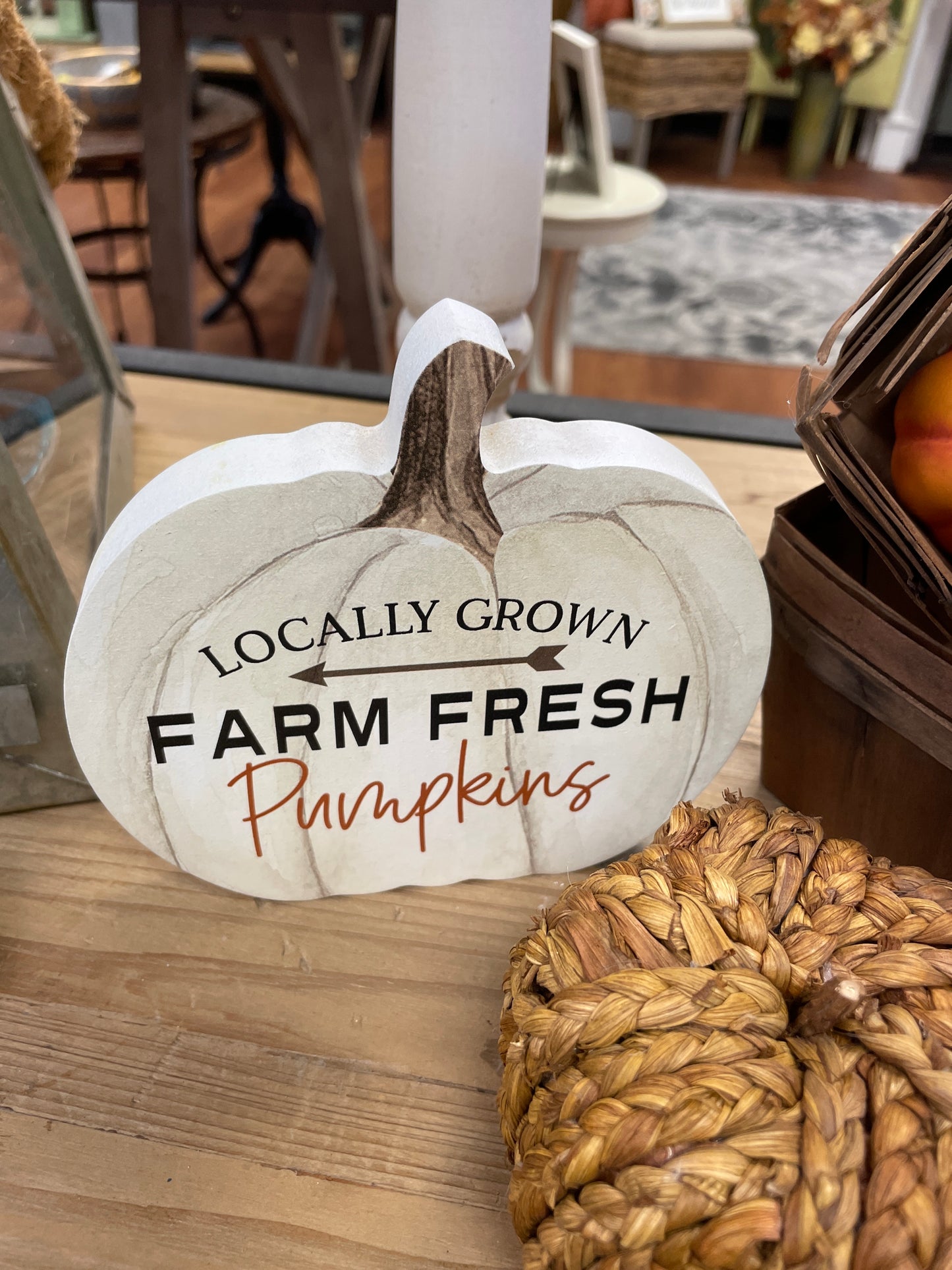 Locally Grown Pumpkins word block