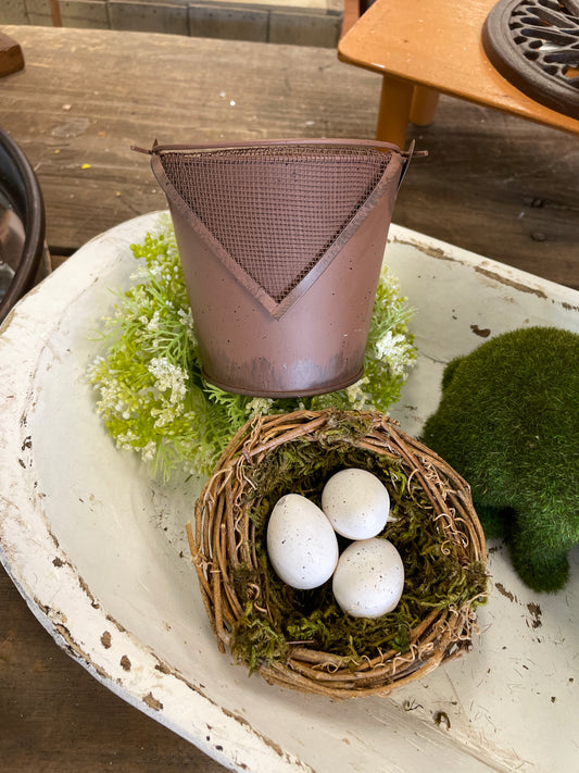 Brown Bucket w/handle