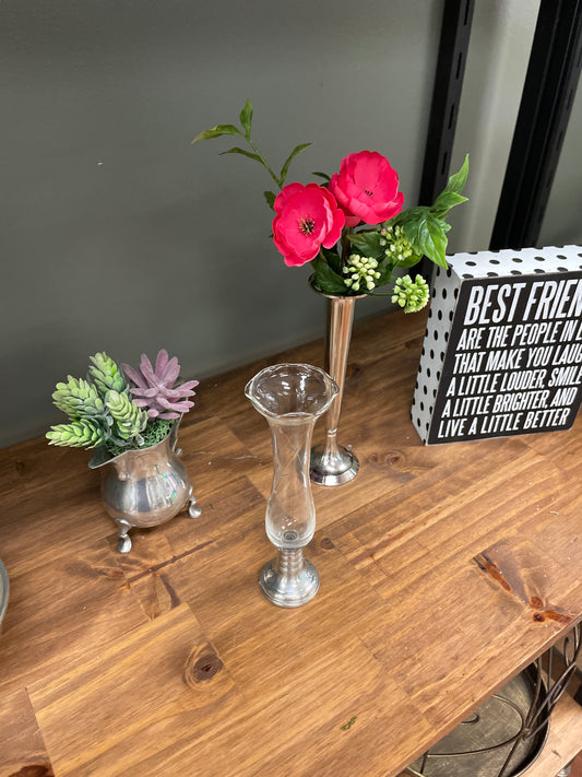 Silver Fluted Bud Vase