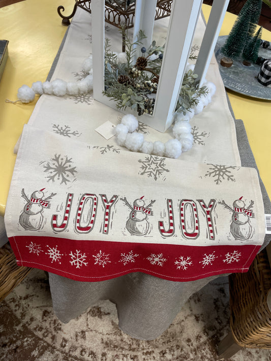 Joy Snowman Table Runner