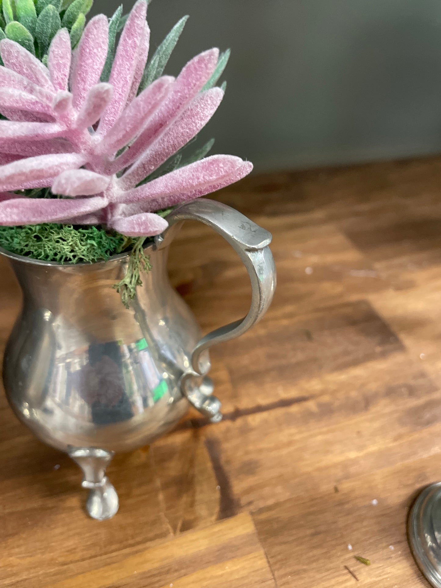 Pewter Pitcher with Faux Lavender