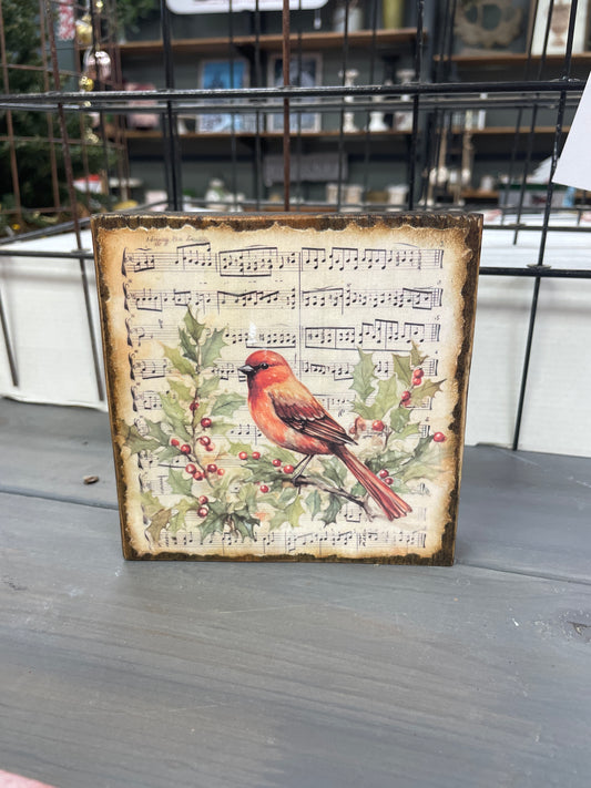 Cardinals Appear - wood block