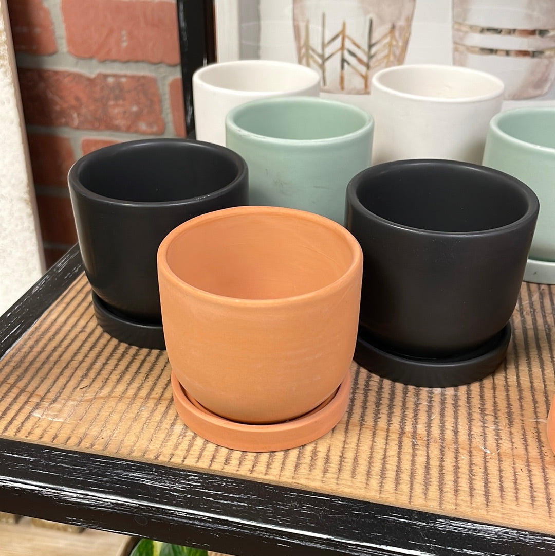 Small 3" Ceramic Pots - terra Cotta