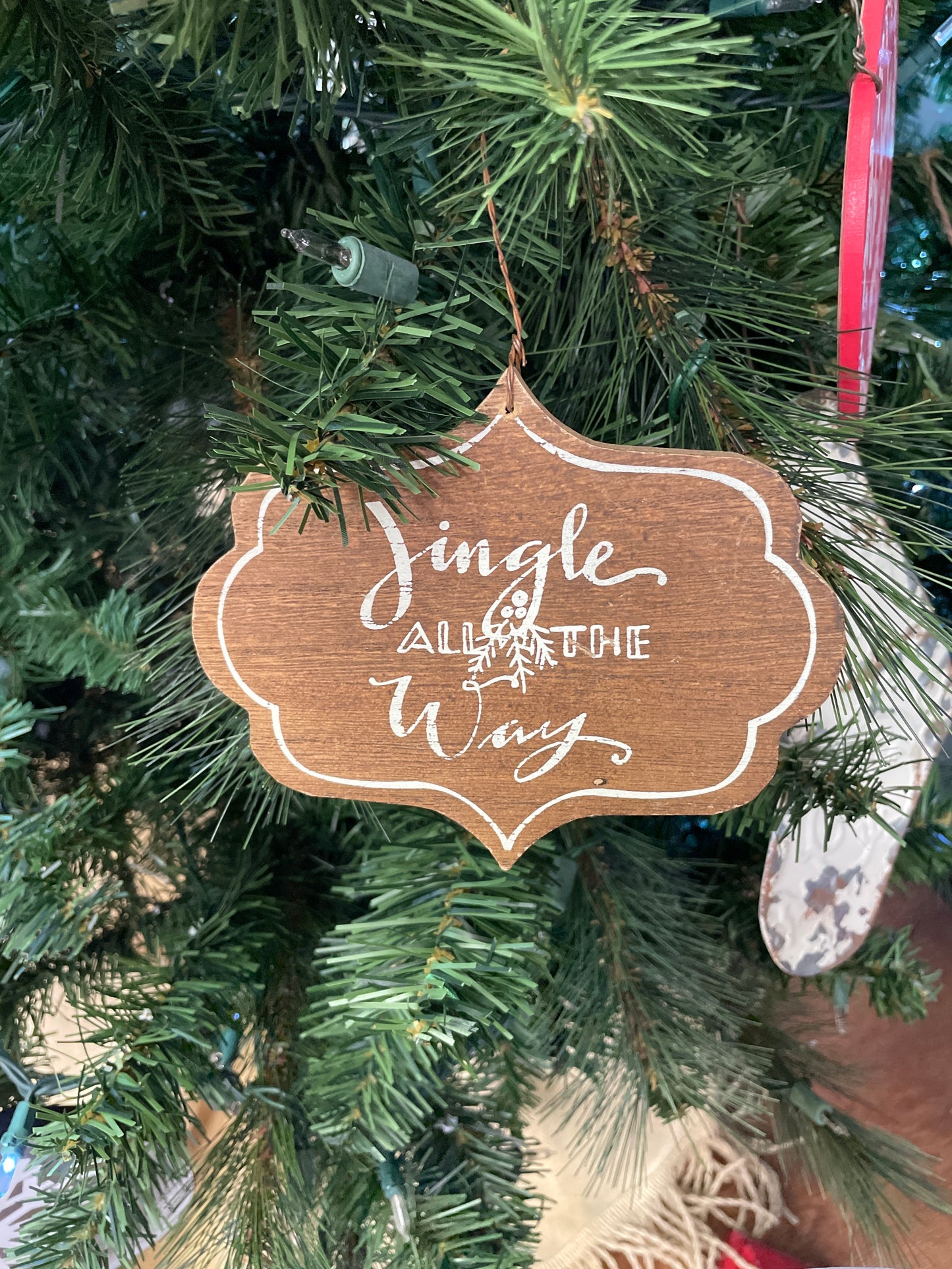 Wooden Jingle all the way Ornament