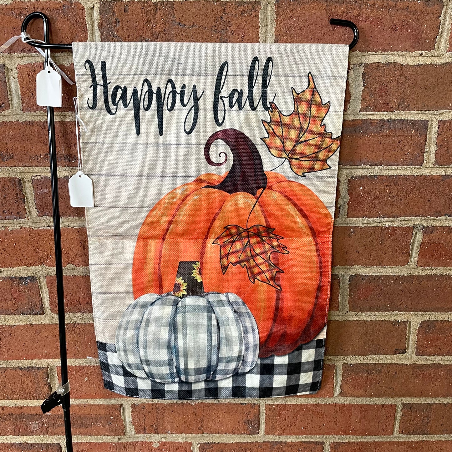 Garden Flag - Happy Fall Plaid