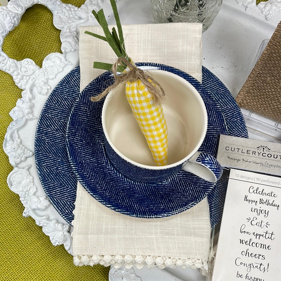 Cotton Lace Trimmed Napkin - Cream - Set of 4