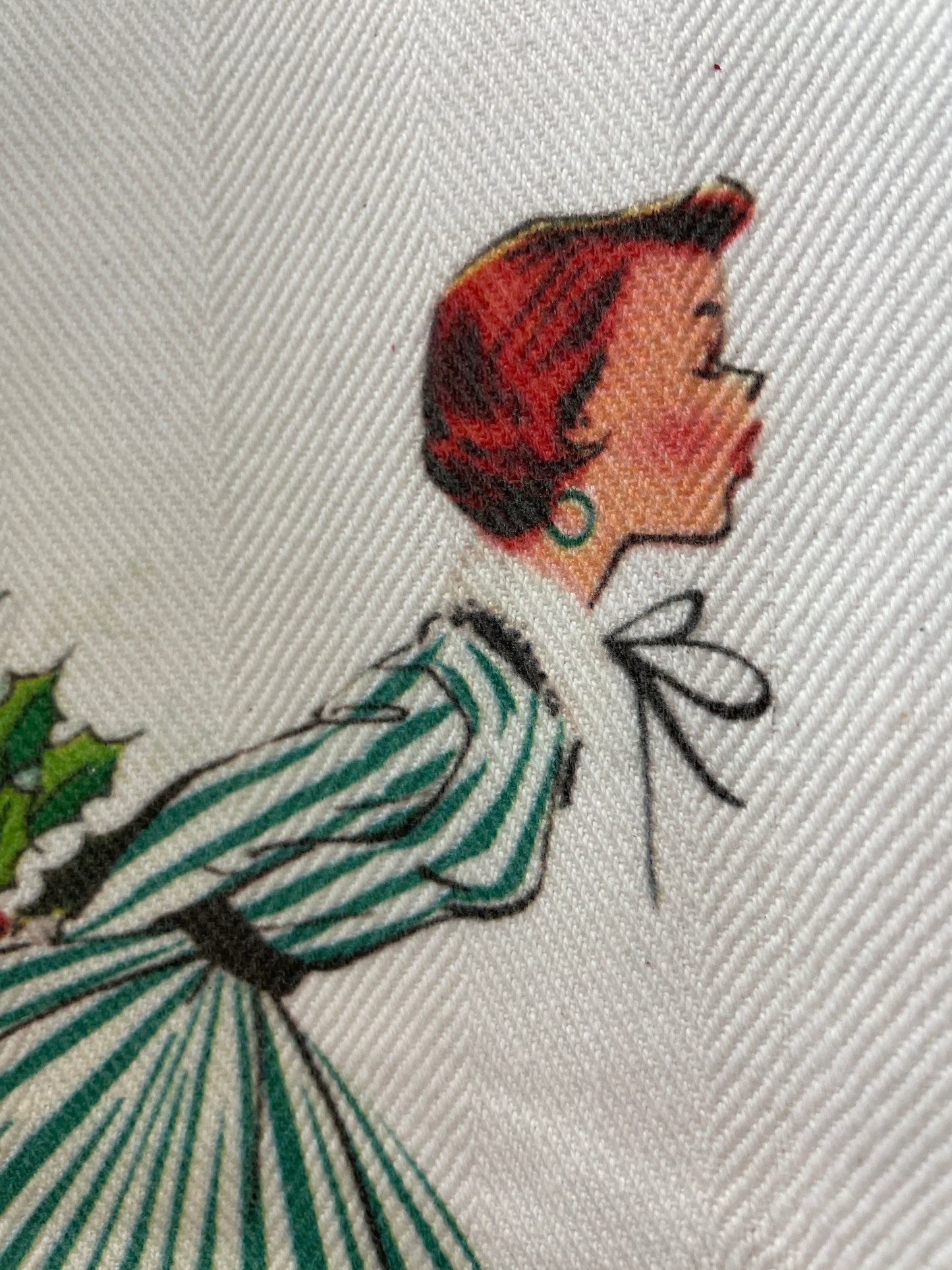 Green Lady Vintage Lady Tea Towels