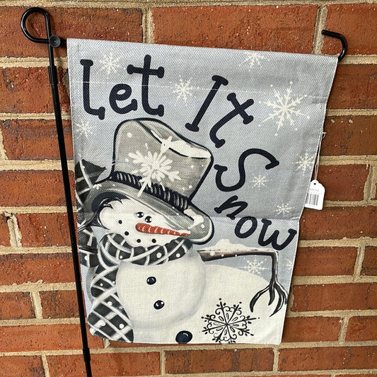 Garden Flag - Snowman Let it Snow