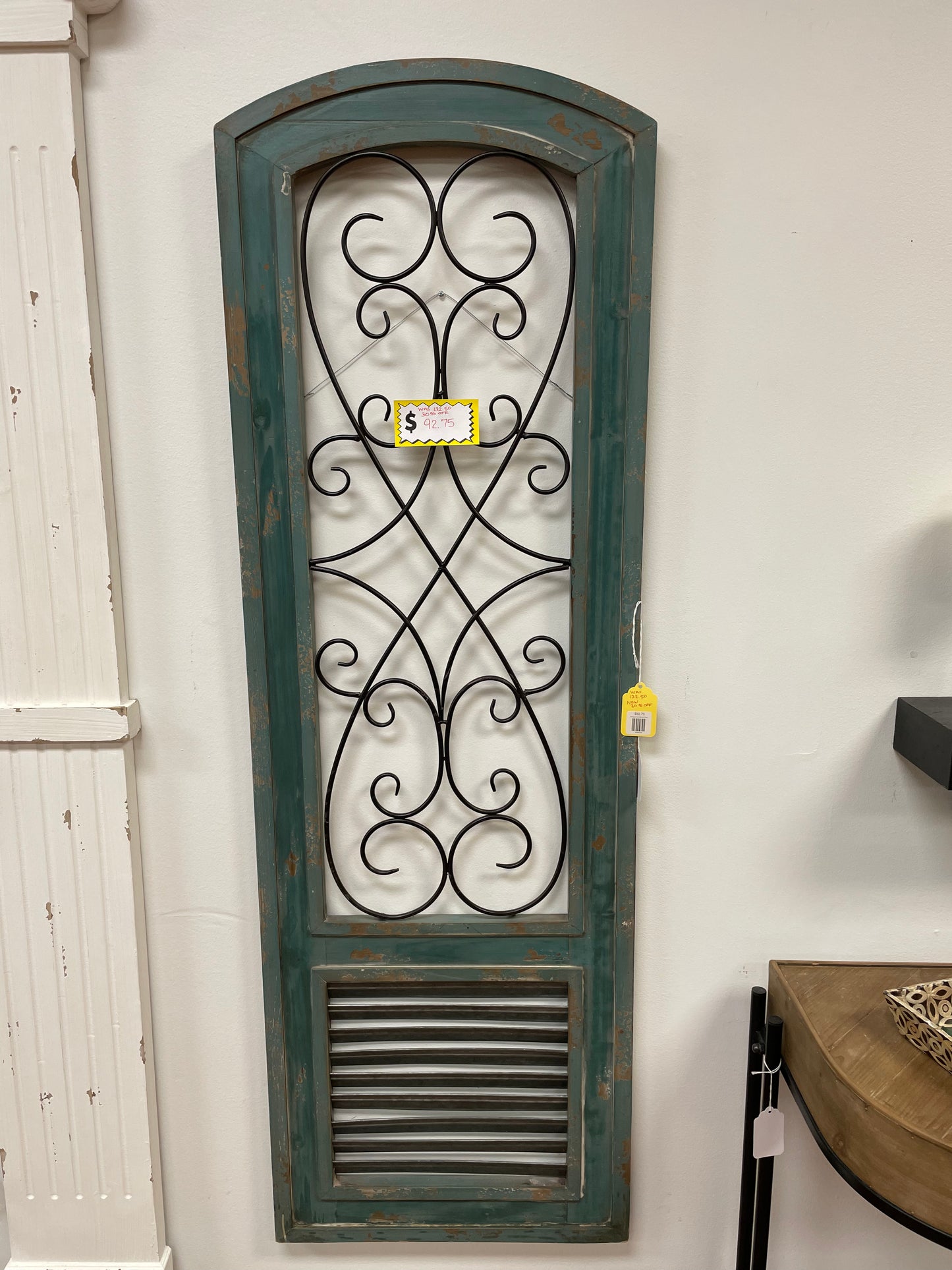 Antique Iron/Wood Door Panel