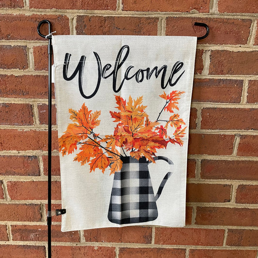 Garden Flag - Welcome Plaid Pitcher