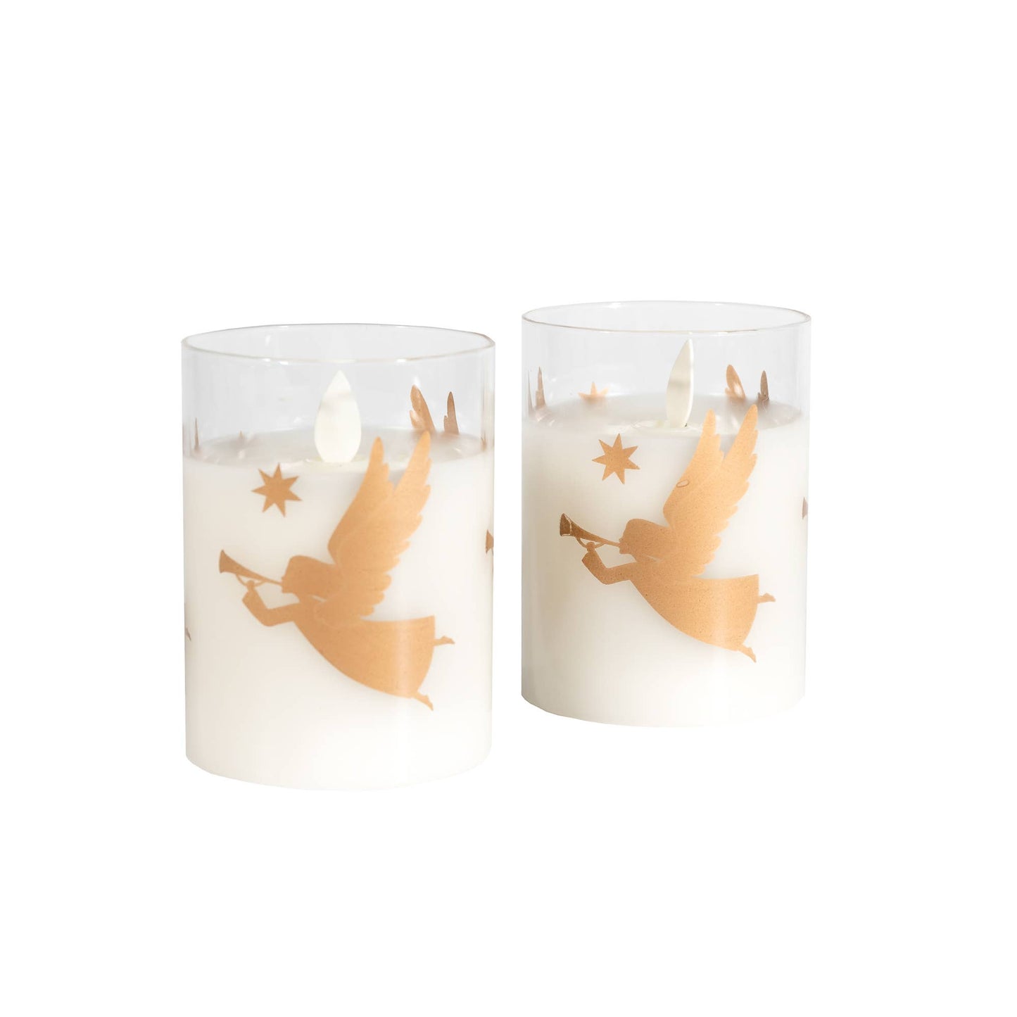 Glass Gold Angel LED Candle