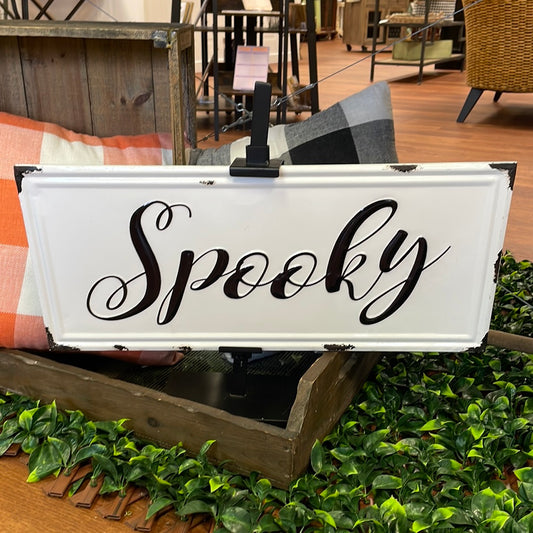 Spooky Enamel Sign