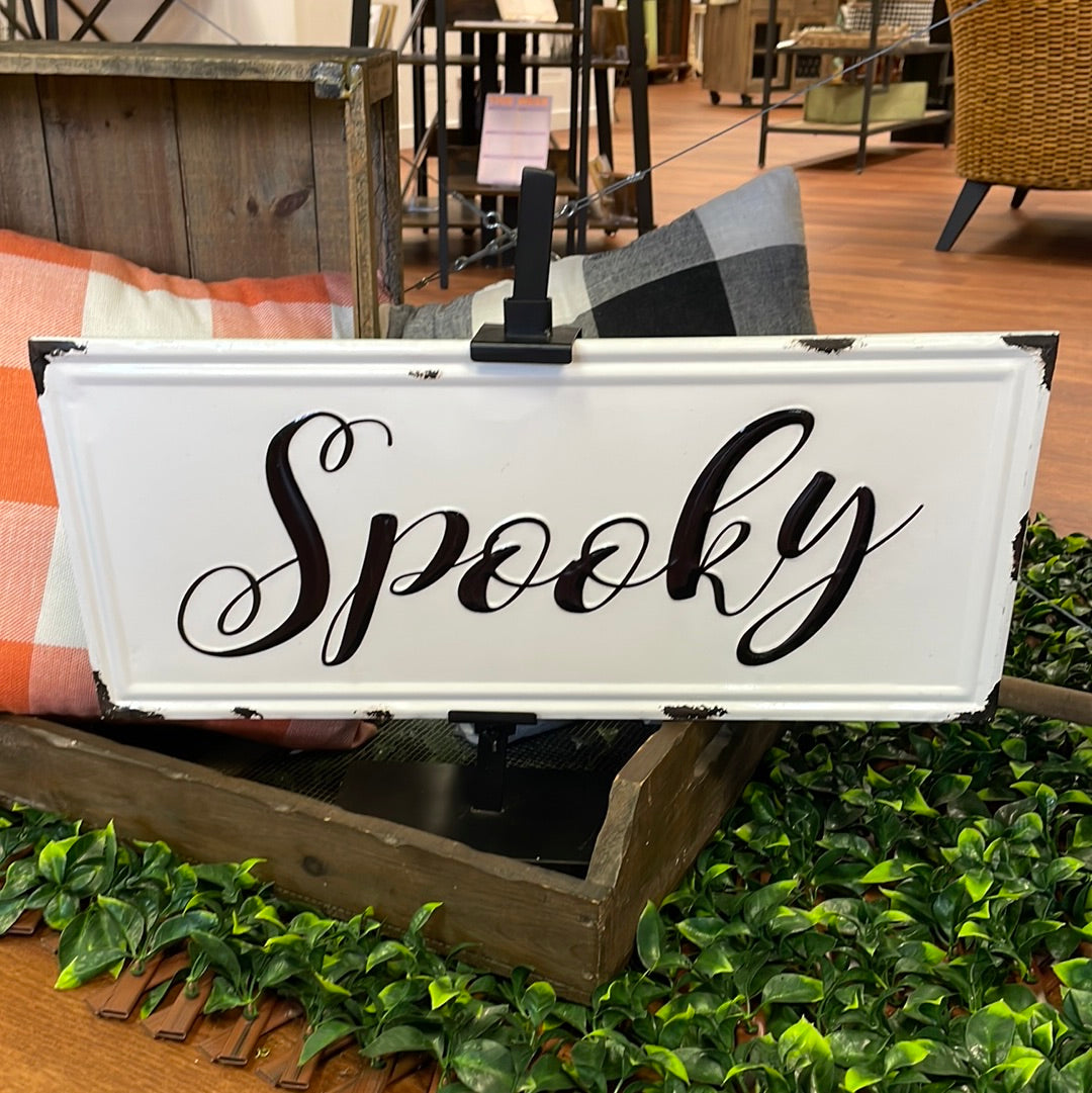 Spooky Enamel Sign