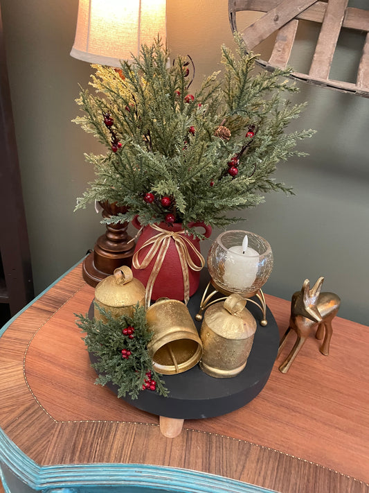 Gold Crackled Glass Candleholder