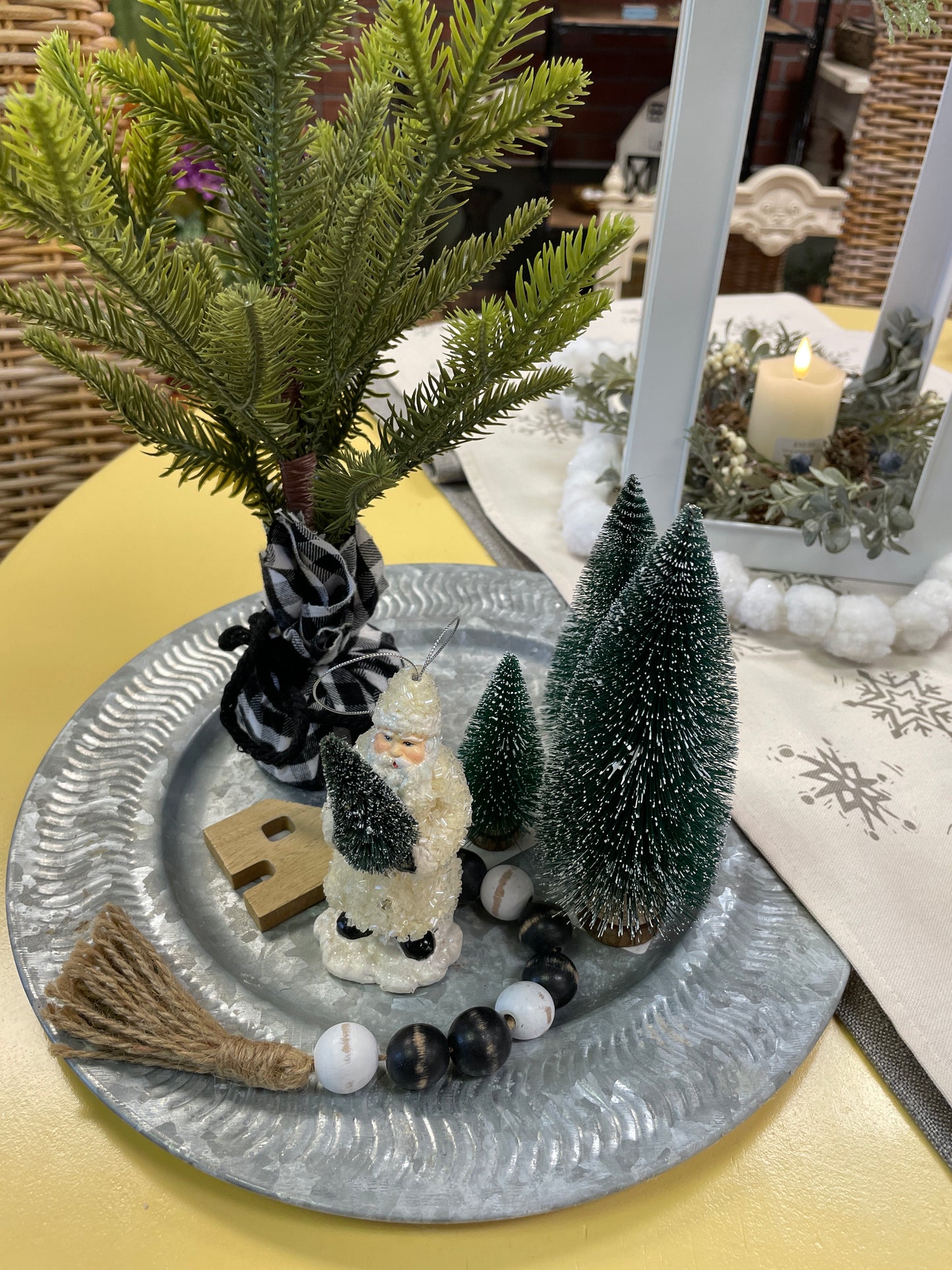 Beaded Santa - Evergreen