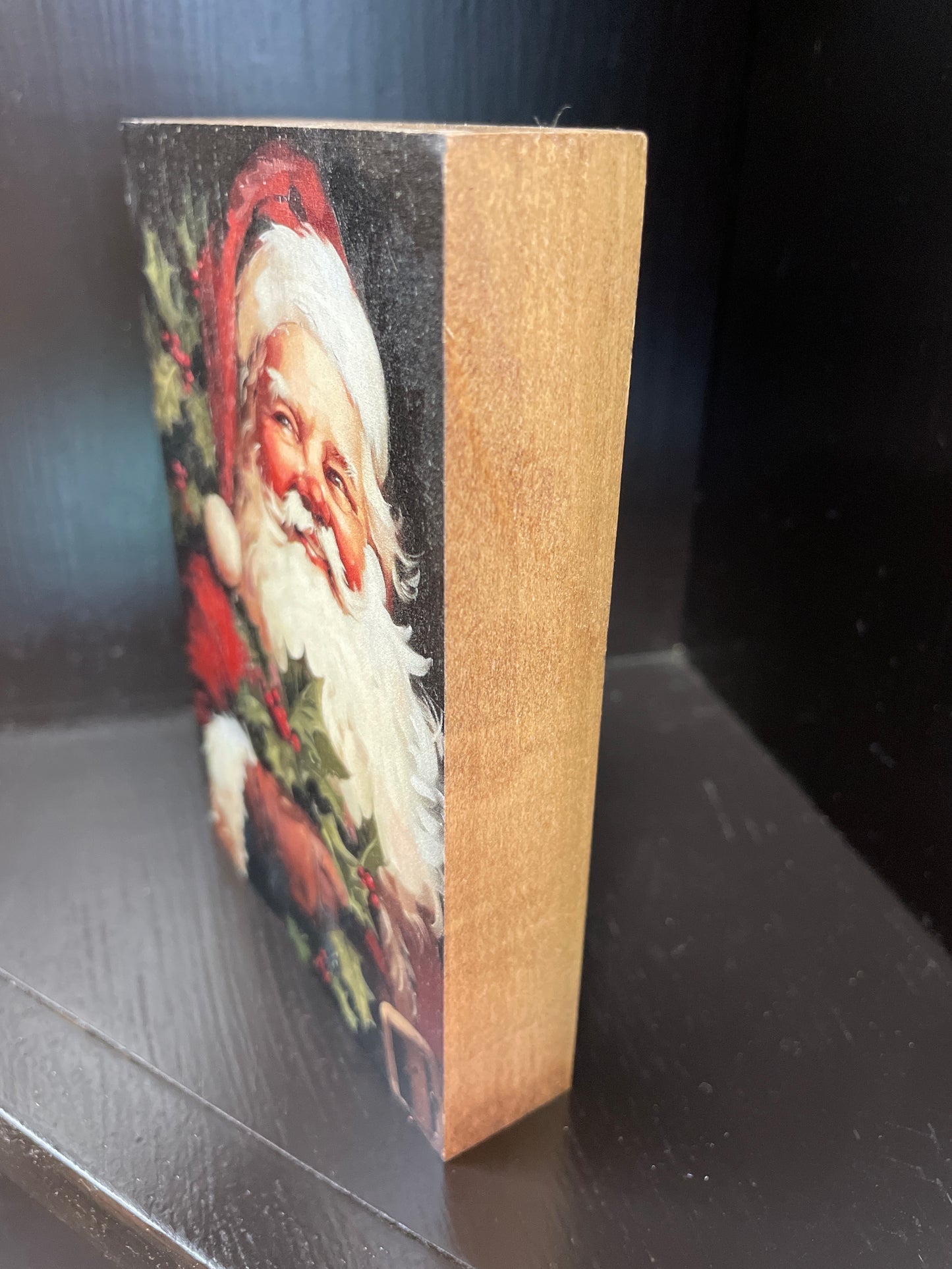 Vintage Santa Wood Block
