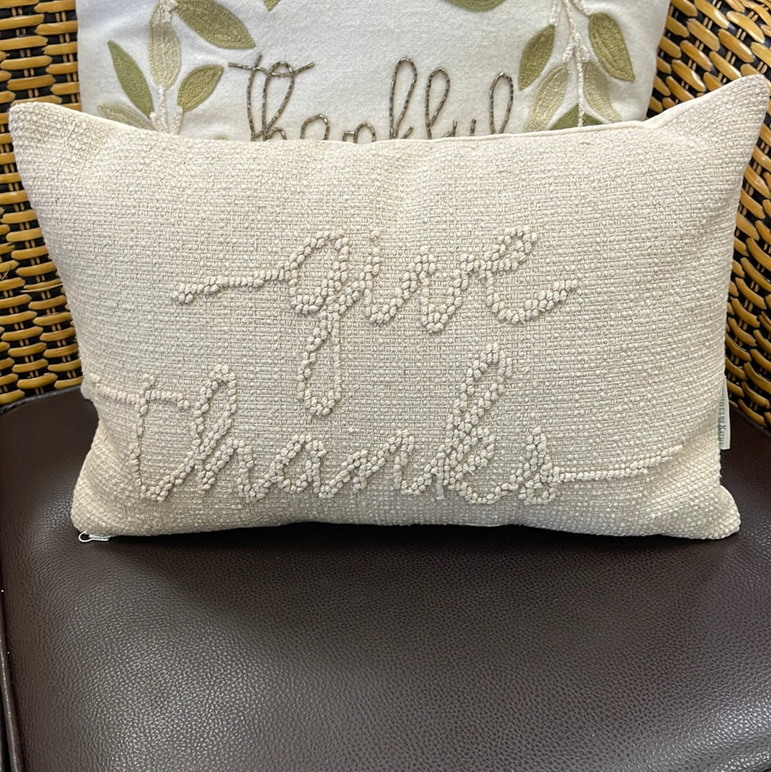 Give Thanks Knobby Pillow