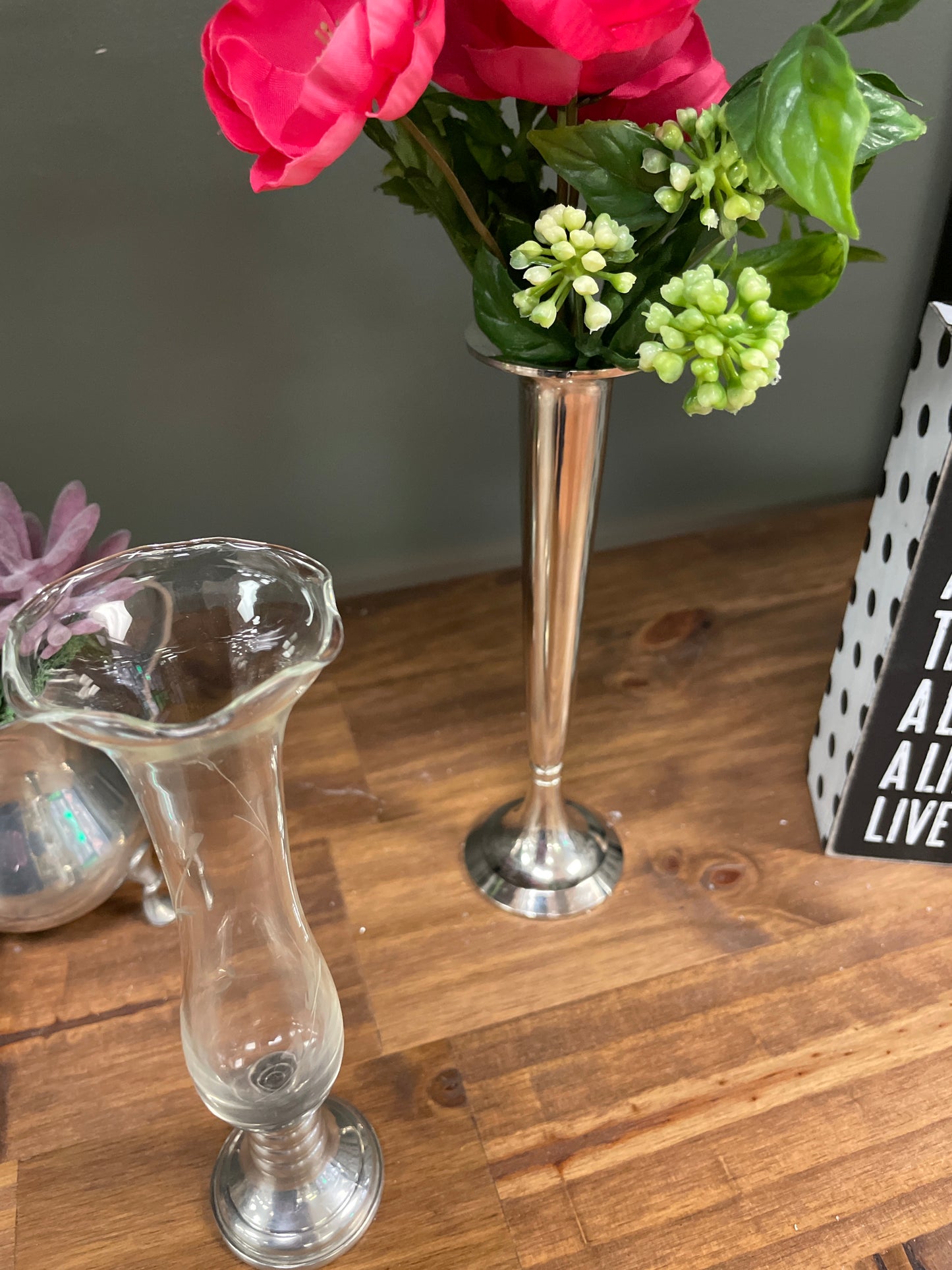 Silver Fluted Bud Vase