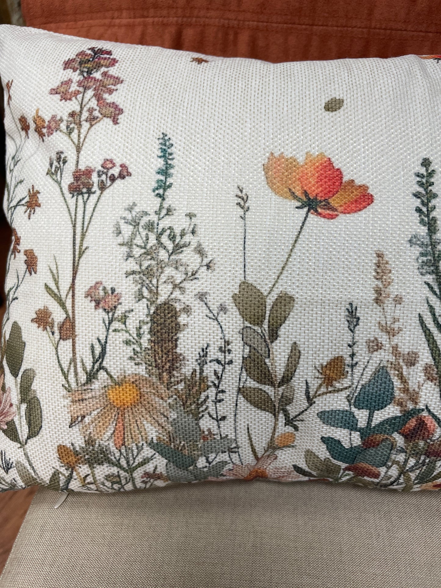 Fall Floral Lumbar Pillow