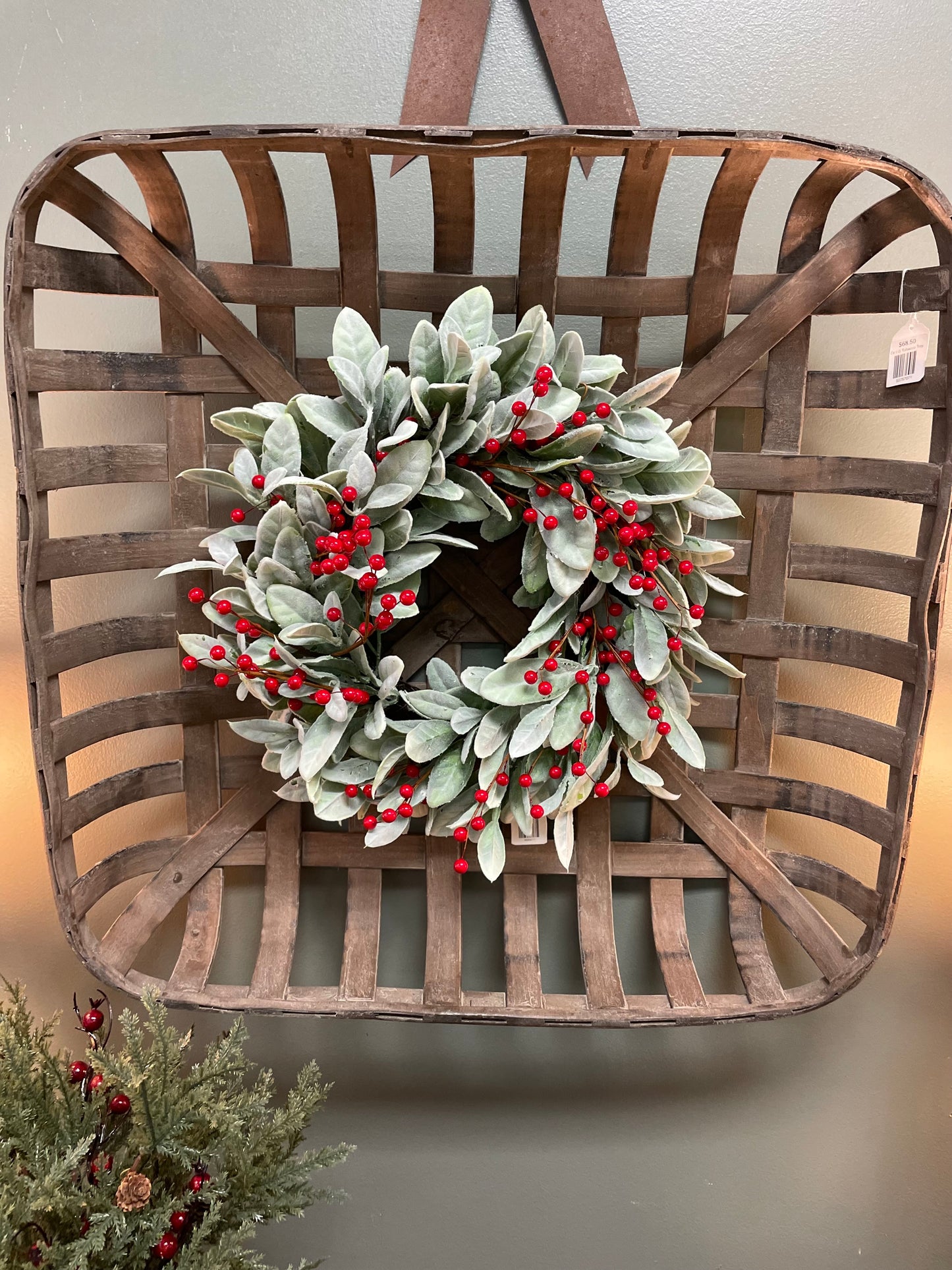 Lambs Ear + Berries Wreath
