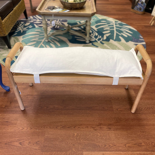 Wood Bench with Pillow