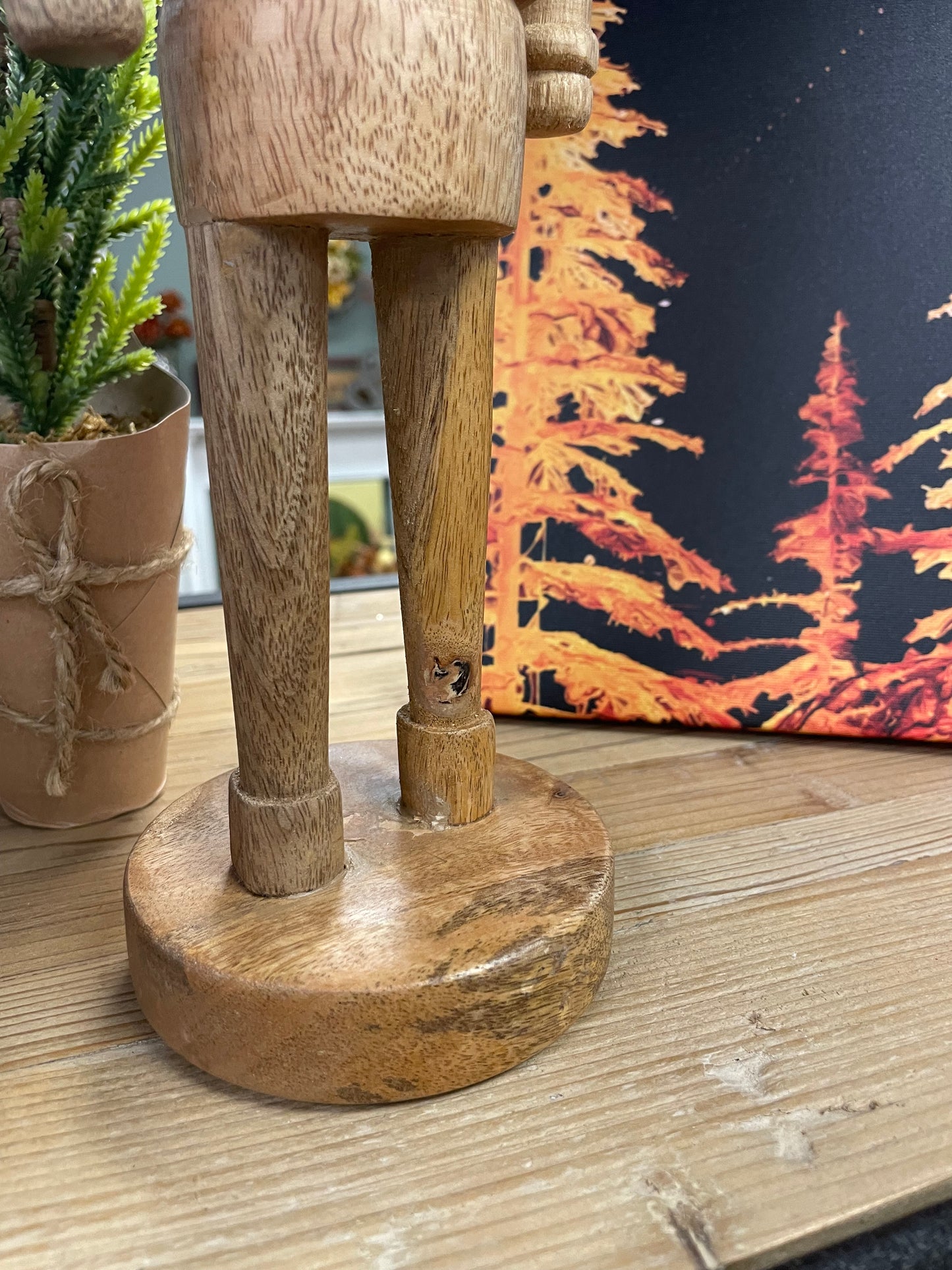 Natural Wooden Nutcracker 16"