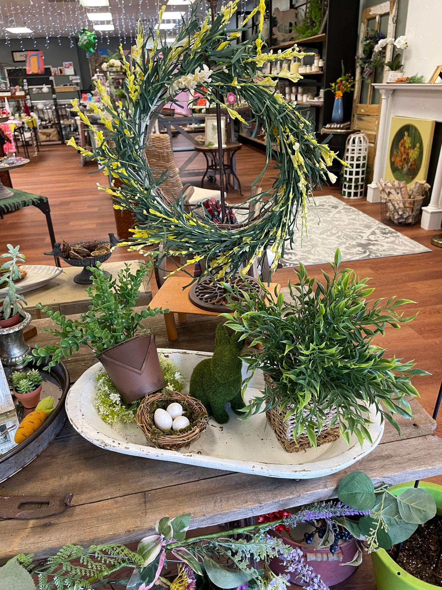 Faux Plant in Basket