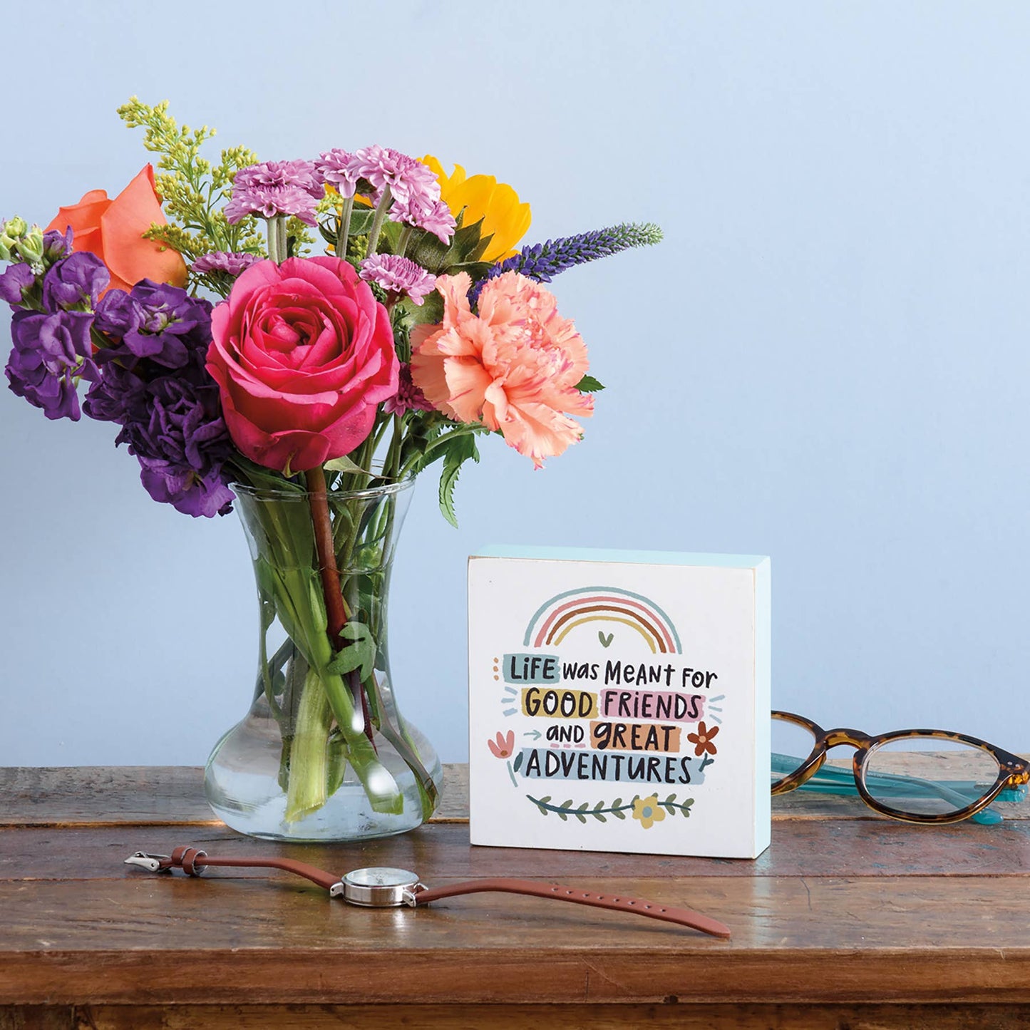 Good Friends Great Adventures Word Block