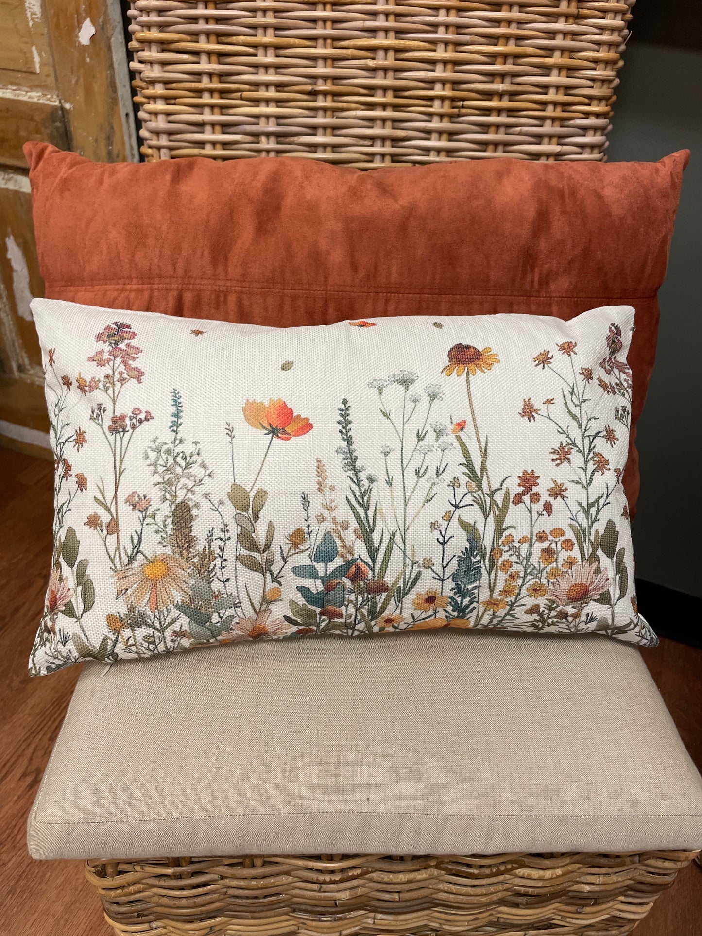 Fall Floral Lumbar Pillow