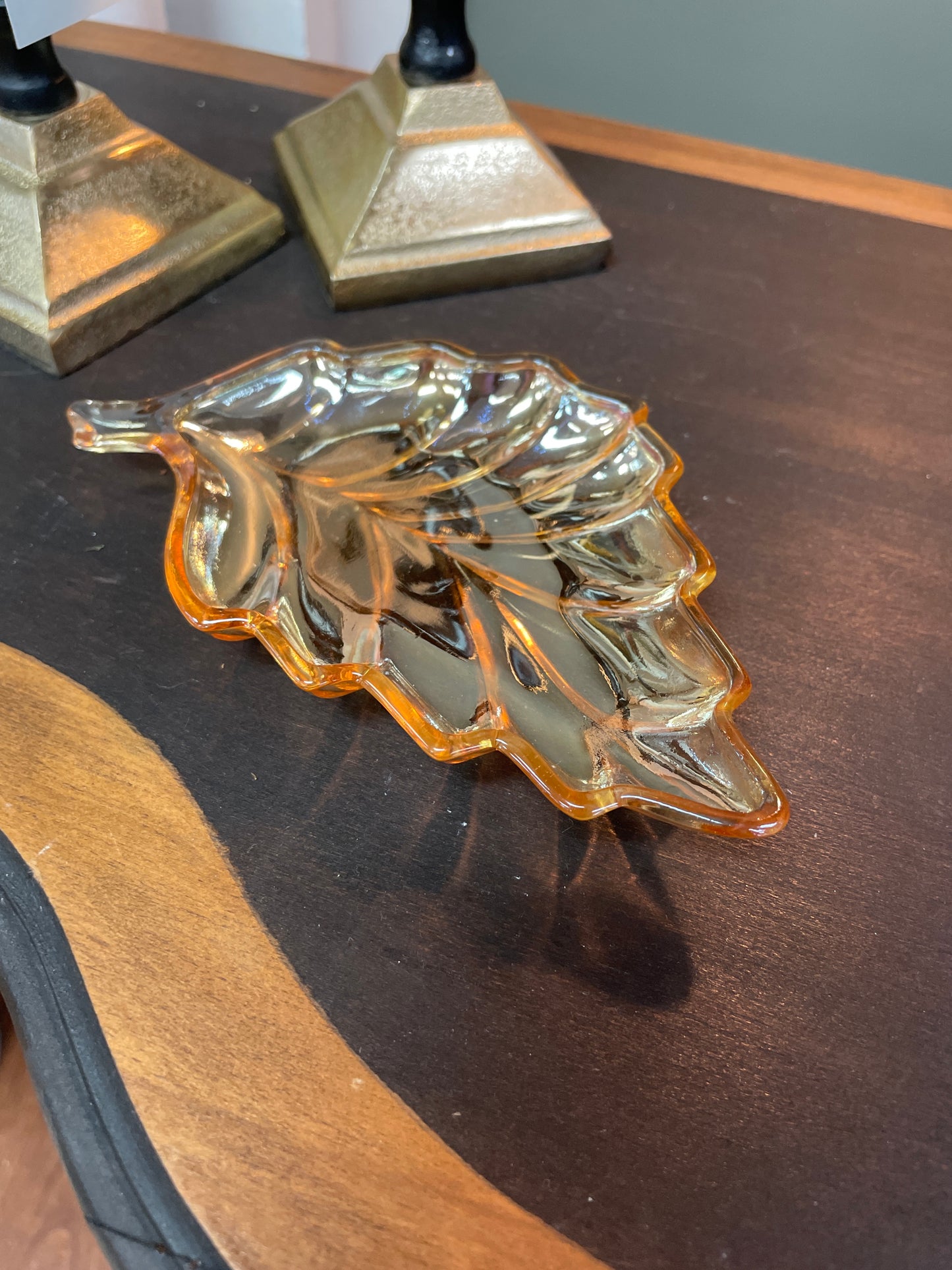 Carnival Leaf Glass Dish