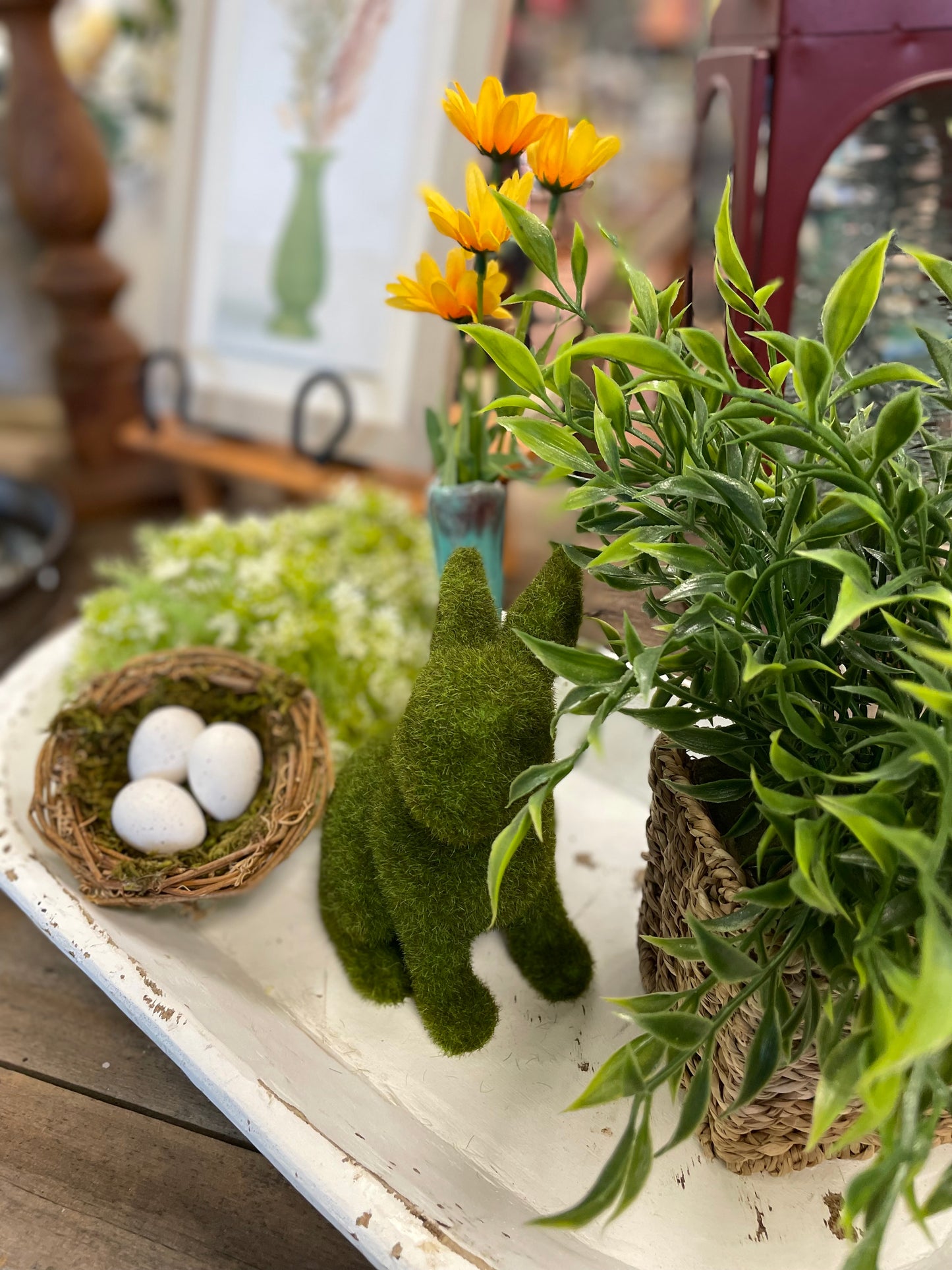 Faux Plant in Basket