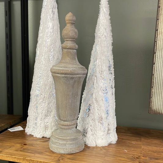 Whitewashed Finial -LG