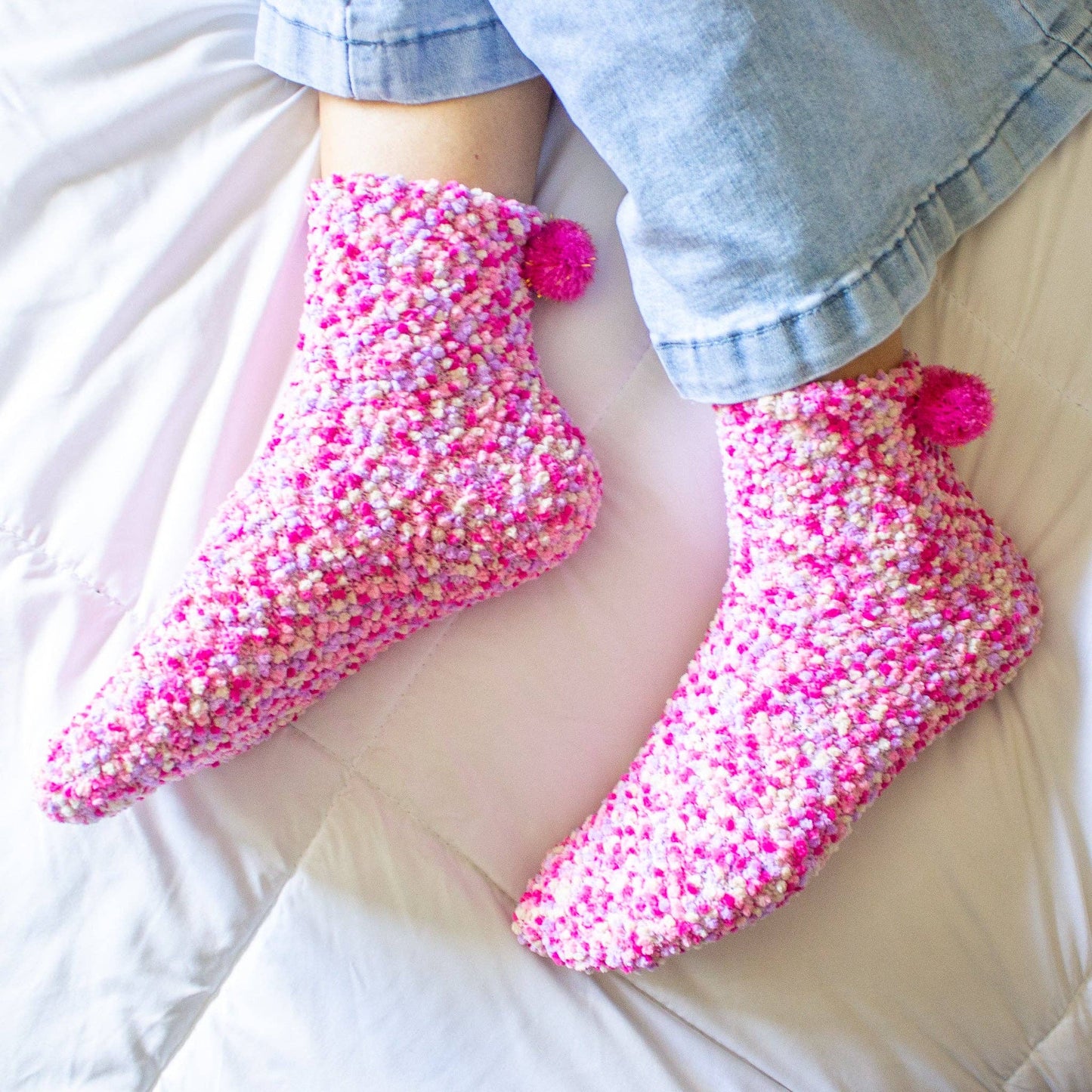 Cozy Cupcake Socks  Blue