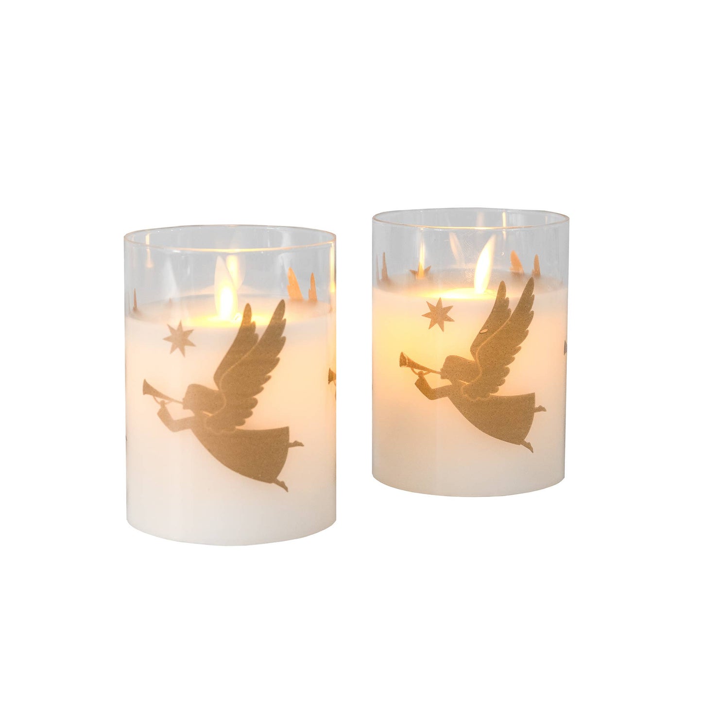Glass Gold Angel LED Candle