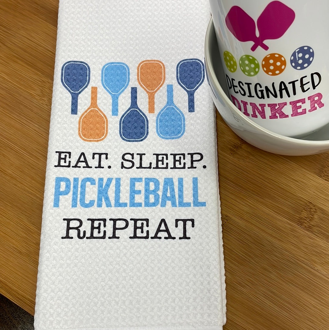 Eat, Sleep, Pickleball Towel, Funny Kitchen Decor