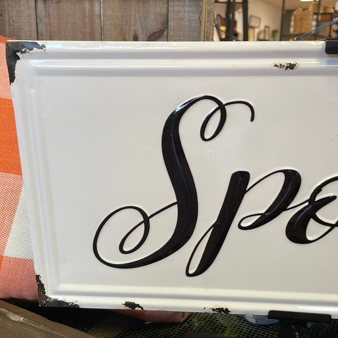 Spooky Enamel Sign